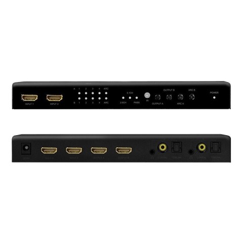 Switch 4x2 HDMI, 4K 60Hz, z pilotem