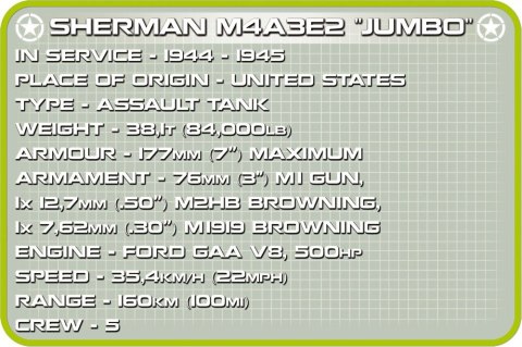 Klocki Sherman M4A3E2 Jumbo