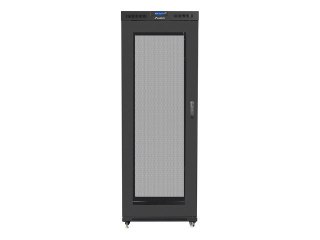 Szafa instalacyjna rack stojąca 19 42U 800x1000 czarna, drzwi perforowane LCD (Flat pack)