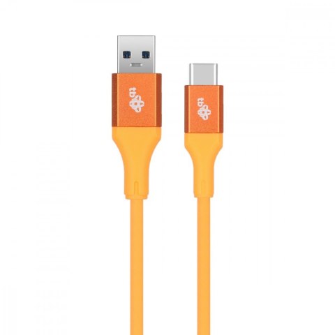 Kabel USB 3.0 - USB C 2m PREMIUM 3A pomarańczowy TPE