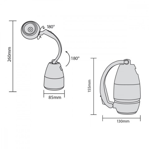 Lampa LED 3w1 latarka kempingowa biurkowa funkcja powerbanku MCE298