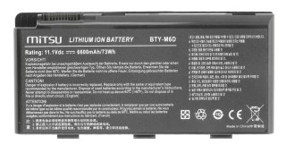 Bateria do MSI GT660, GT780, GX780 6600 mAh (73 Wh) 10.8 - 11.1 Volt