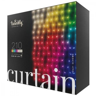 Inteligentna kurtyna Curtain 210 LED RGB+W 1,5/2,1m, przezroczysty przewód