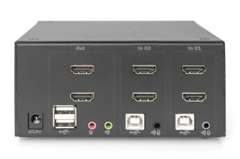 Przełącznik KVM 2 portowy HDMI, Dual Display, 4K 30Hz