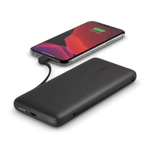 PowerBank 10 000mAh z kablami USB-C/LTG Czarny