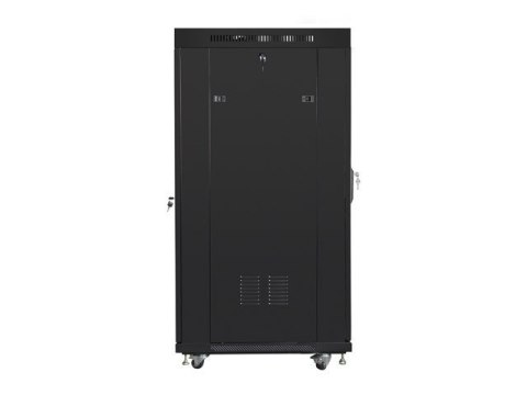 Szafa instalacyjna RACK stojąca 19 15U 800X1000 czarna drzwi perforowane LCD( FLAT PACK)