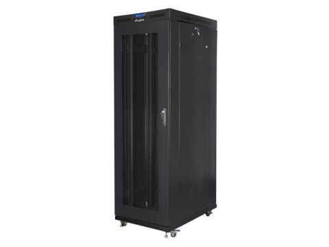 Szafa instalacyjna RACK stojąca 19 27U 800X1000 czarna LCD (FLAT PACK)