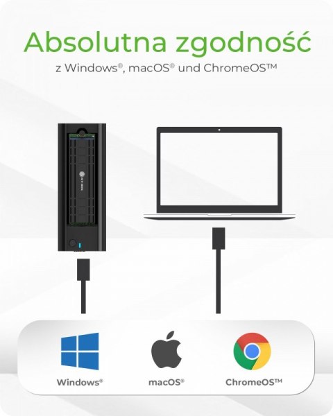 Stacja dokująca IB-180MC-C31 M.2 NVMe&SATA Docking, USB 3.2 (Gen2) Type-C, Aluminium