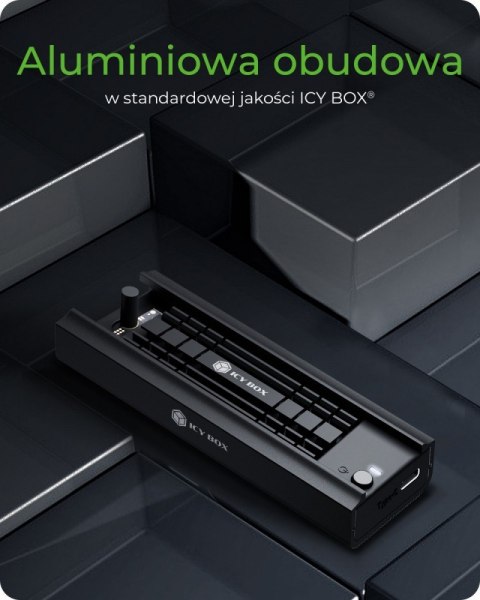 Stacja dokująca IB-180MC-C31 M.2 NVMe&SATA Docking, USB 3.2 (Gen2) Type-C, Aluminium