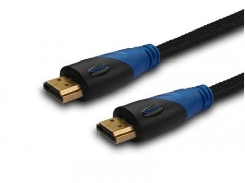 Kabel HDMI (M) 3m, oplot nylonowy, złote końcówki, v1.4 high speed, ethernet/3D, CL-07