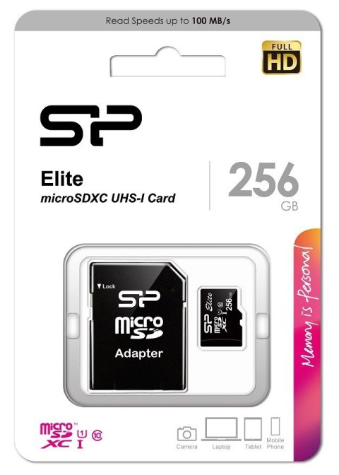 Karta pamięci microSDXC 256GB CL10/UHS-1 100/80 MB/s Elite + adapter