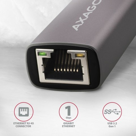 ADE-TRC Karta sieciowa Gigabit Ethernet adapter, USB-C 3.2 Gen 1, instalacja automatyczna, metalowy, tytanowa szarość