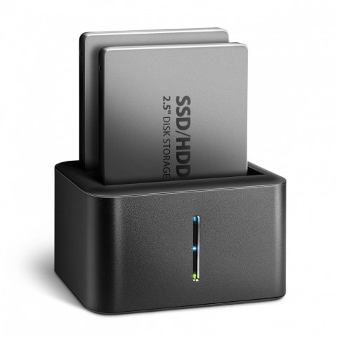 ADSA-D25 MINI stacja dokująca USB 3.2 Gen 1 - 2x SATA 6G 2.5" SSD/HDD CLONE