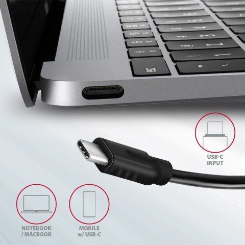 HMC-5G2 Wieloportowy hub 2x USB-A + 2x USB-C + HDMI, USB-C 3.2 Gen 2 10Gbps, PD 60W, 13cm USB-C kabel