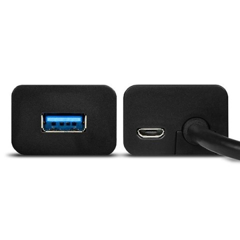 HUE-S2B Hub 4-portowy USB 3.2 Gen 1 charging hub, 30cm kabel, microUSB dodatkowe zasilanie