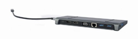 Adapter USB-C 9w1, HDMI, USB-C PD, VGA, DP, USBx3, Audio, LAN