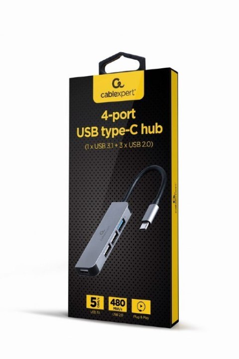 Hub 4-portowy USB-C, 3xUSB 2.0, USB 3.1