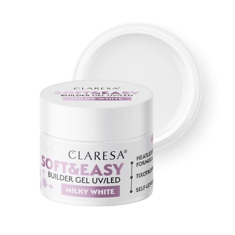 Claresa żel budujący Soft&Easy gel milk white 45g