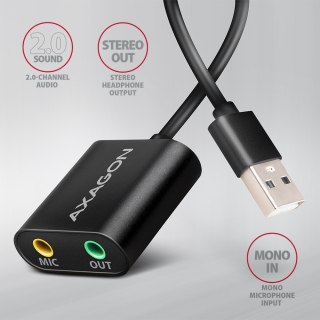 ADA-12 Zewnętrzna karta dzwiękowa USB 2.0 48kHz/16-bit stereo, metal, kabel USB-A 15 cm