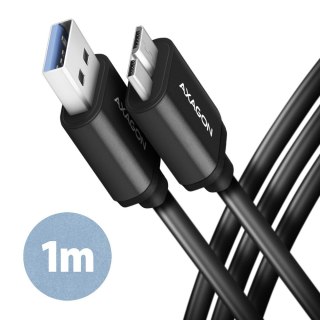 BUMM3-AM10AB Kabel Micro-B USB USB-A 3.2 Gen 1, 1m, 3A, ALU, PVC Czarny