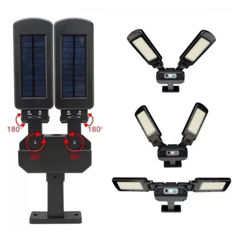 Solarna lampa uliczna LED z czujnikiem i pilotem MCE447