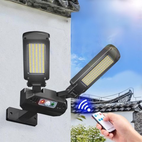 Solarna lampa uliczna LED z czujnikiem i pilotem MCE447