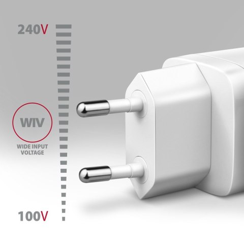 ACU-PQ30W Ładowarka sieciowa PD & QC 30W, QC3.0,4.0/AFC/FCP/PPS/Apple Biała