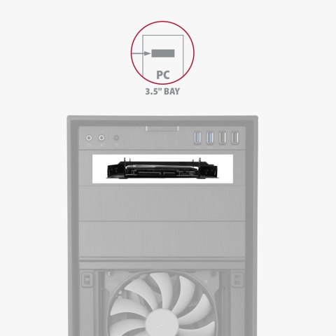 RHD-P25 Ramka metalowa do montażu 2x 2.5" HDD w pozycji 3.5" lub pozycji PCI Czarna