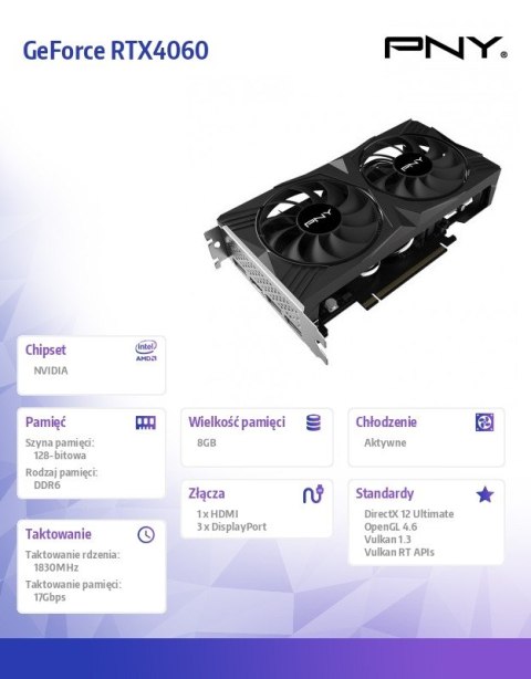 Karta graficzna GeForce RTX 4060 8GB Verto Dual Fan DLSS 3