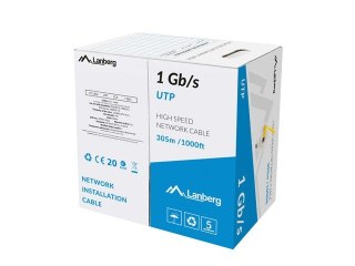 Kabel LAN UTP 1GB/S 305M drut CCA żółty