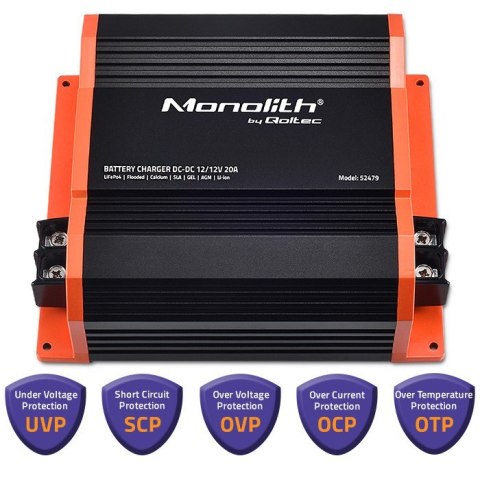 Ładowarka Monolith DC-DC do akumulatorów LiFePO4 AGM 12V-12V | 20A | 250W