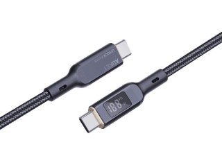 CB-MCC102 nylonowy kabel USB C - USB C | LED | 1.8m | 5A | 100W PD | 20V