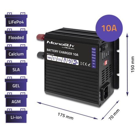 Inteligentna łaowarka Monolith do akumulatorów LiFePO4 AGM GEL SLA | 10A | 12V