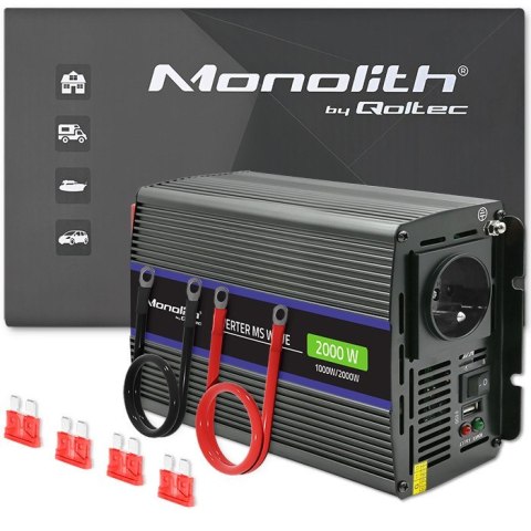 Przetwornica napięcia Monolith 2000 MS Wave | 12V na 230V | 1000/2000W | USB