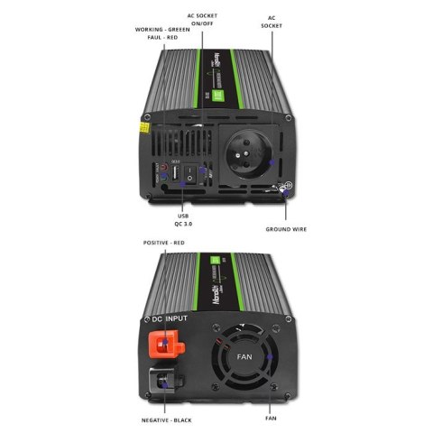 Przetwornica napięcia Monolith 2000 MS Wave | 12V na 230V | 1000/2000W | USB