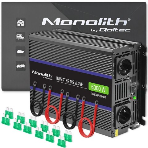 Przetwornica napięcia Monolith 6000 MS Wave | 12V na 230V | 3000/6000W | USB