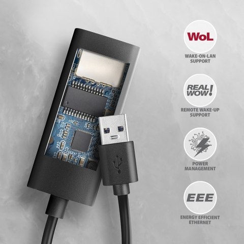 ADE-AR Karta sieciowa Gigabit Ethernet adapter, USB-A 3.2 Gen 1, instalacja automatyczna