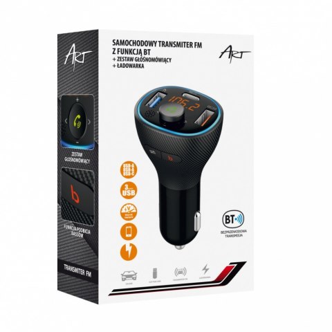 Transmiter samochodowy FM MP3 z funkcją BT, USB LCD FM-73 QC3.0