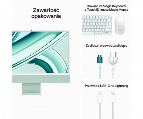 IMac 24 cale: M3 8/10, 8GB, 256GB SSD - Zielony