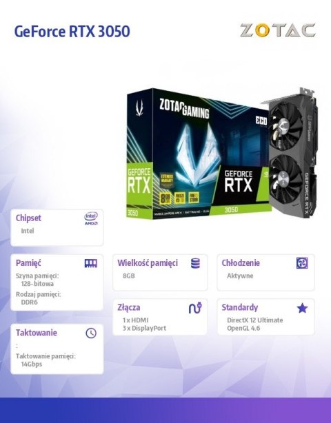 Karta graficzna GeForce RTX 3050 ECO 8GB GDDR6 128bit 3DP/HDMI