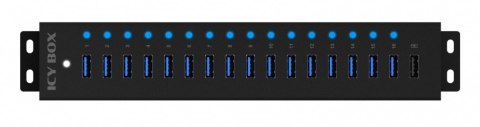 Hub IB-HUB1717 16+1 port USB HUB, 16x USB + 1x USB do ładowania, USB 3.2 Gen 1, 96 Watt zasilacz