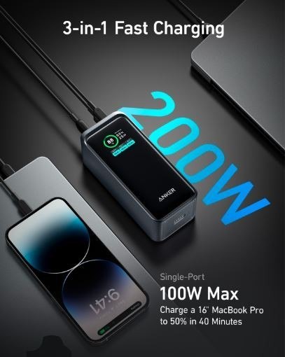 Powerbank Prime 20000 mAh 200W USB-C x 2 USB-A x 1