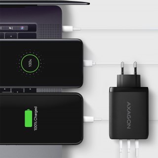 Ładowarka sieciowa ACU-DPQ100 GaN 100W, 3x port (USB-A + dual USB-C) PD3.0/QC4+/PPS/Apple Czarna