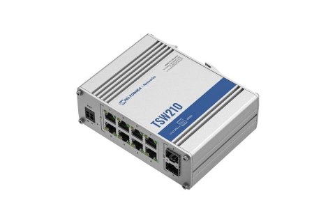 Przełącznik niezarządzalny TSW210 Switch 2xSFP 8xPoE+ 8xGbE DIN RAIL Back Panel