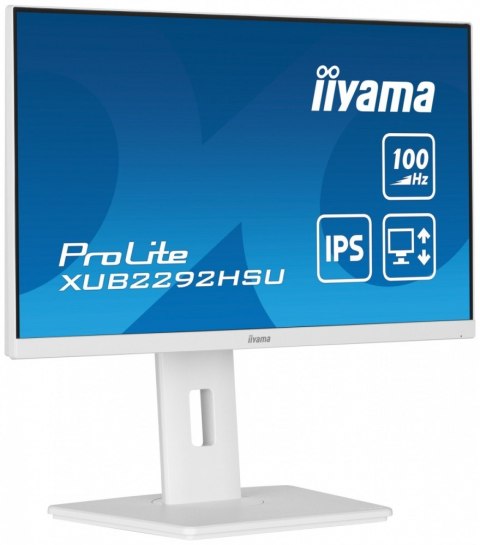 Monitor 21.5 cala ProLite XUB2292HSU-W6 IPS,100Hz,FreeSync,PIVOT,0.4ms,HDMI, DP,4xUSB(3.2),2x2W,HAS(150mm), Biały