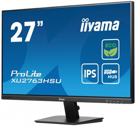 Monitor 27 cali ProLite XU2763HSU-B1 IPS,100HZ,ECO,3ms,SLIM,HDMI,DP,2x USB3.2 TCO,EPEAT