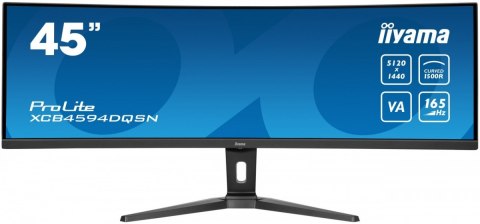 Monitor 44.5 cala XCB4594DQSN-B1 VA,DQHD,165HZ,USB-C-DOCK,RJ45,32:9,1500R,450cd/m2,3000:1,0.8ms,3xUSB,2xHDMI,1xDP,2x3W,PowerDeli