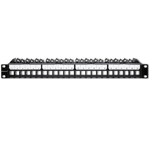 Patch panel do szaf RACK 19" | 24 porty | 1U | UTP | Czarny