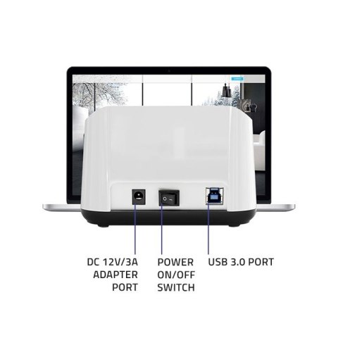 Stacja dokująca do dysków HDD SSD 2.5" 3.5" | SATA III | USB 3.0 | Super speed 5Gb/s | z funkcją klonowania offline