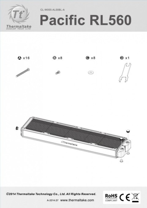 Chłodzenie wodne - Pacific RL560 radiator (560mm, 5x G 1/4", miedź) - Czarne